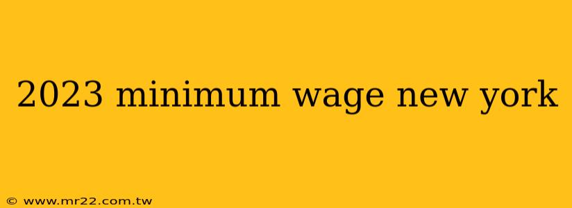 2023 minimum wage new york