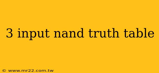 3 input nand truth table