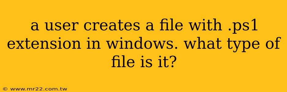 a user creates a file with .ps1 extension in windows. what type of file is it?