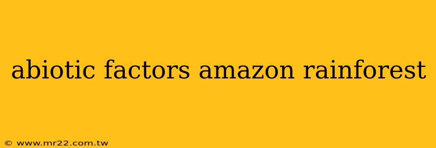 abiotic factors amazon rainforest