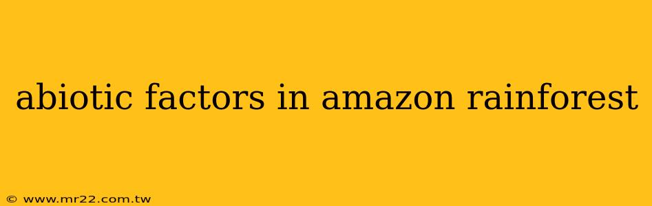 abiotic factors in amazon rainforest