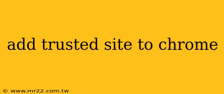add trusted site to chrome