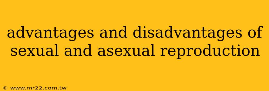advantages and disadvantages of sexual and asexual reproduction