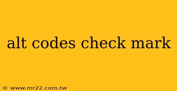 alt codes check mark