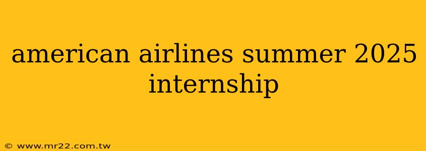 american airlines summer 2025 internship