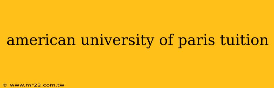 american university of paris tuition