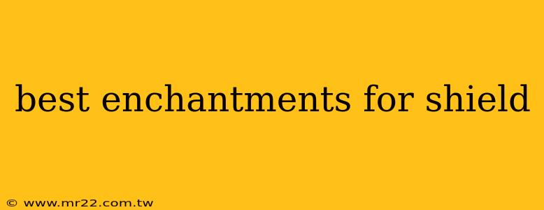 best enchantments for shield