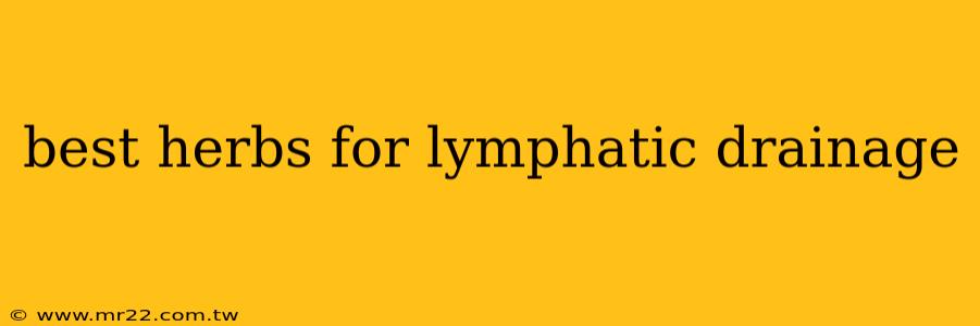 best herbs for lymphatic drainage