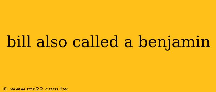 bill also called a benjamin