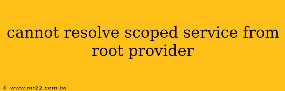 cannot resolve scoped service from root provider
