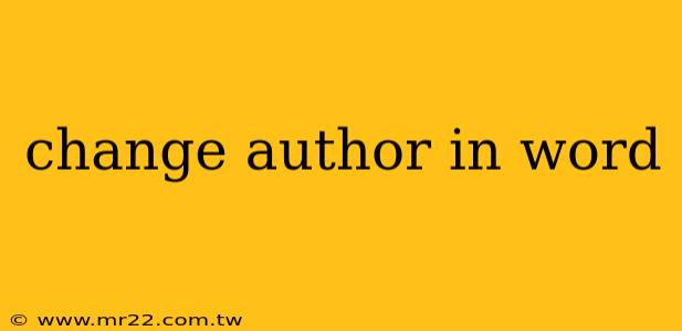 change author in word