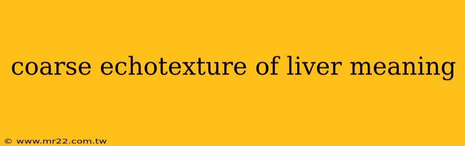coarse echotexture of liver meaning