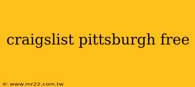 craigslist pittsburgh free