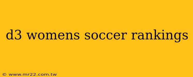 d3 womens soccer rankings