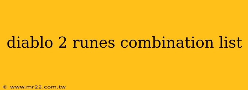 diablo 2 runes combination list