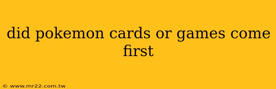 did pokemon cards or games come first
