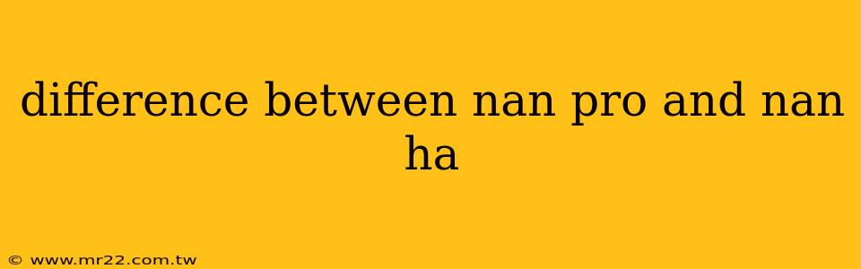 difference between nan pro and nan ha