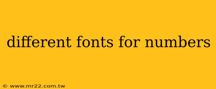 different fonts for numbers