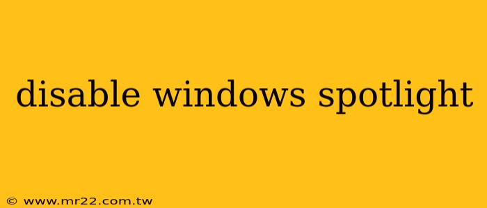 disable windows spotlight