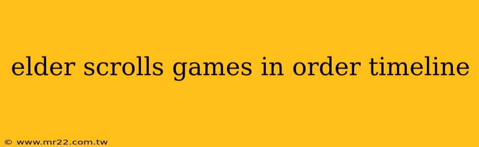 elder scrolls games in order timeline