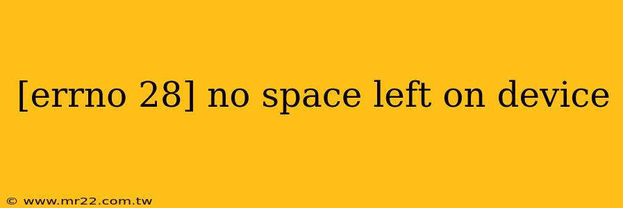 [errno 28] no space left on device