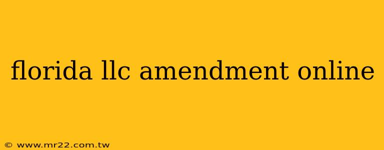 florida llc amendment online