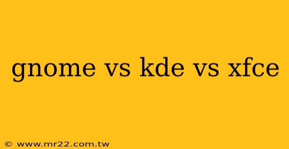 gnome vs kde vs xfce