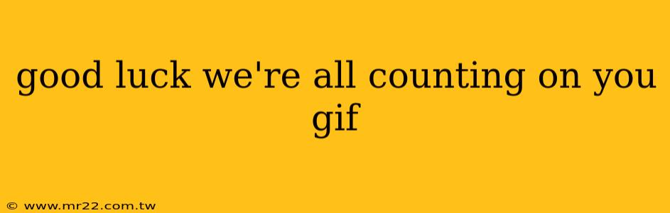 good luck we're all counting on you gif