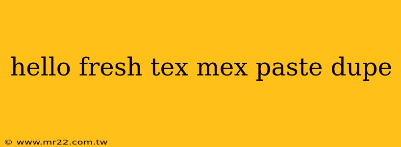 hello fresh tex mex paste dupe
