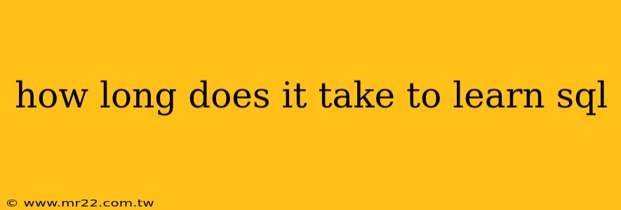 how long does it take to learn sql