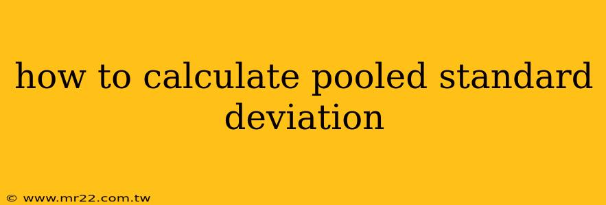how to calculate pooled standard deviation