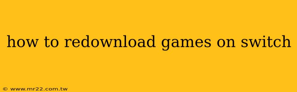how to redownload games on switch