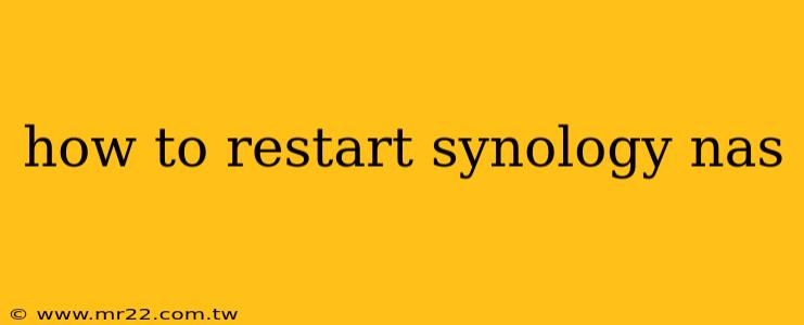 how to restart synology nas