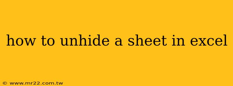 how to unhide a sheet in excel