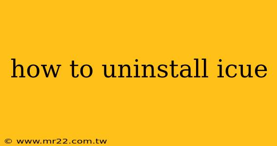 how to uninstall icue