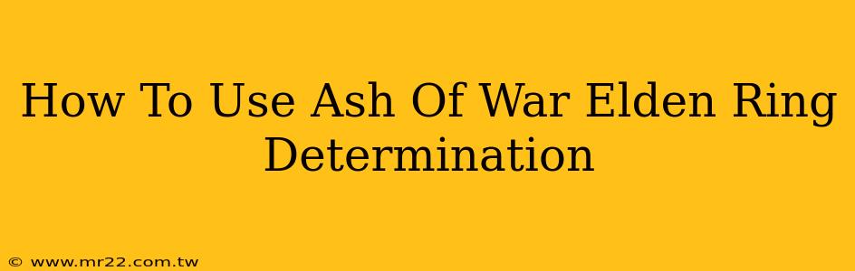 How To Use Ash Of War Elden Ring Determination