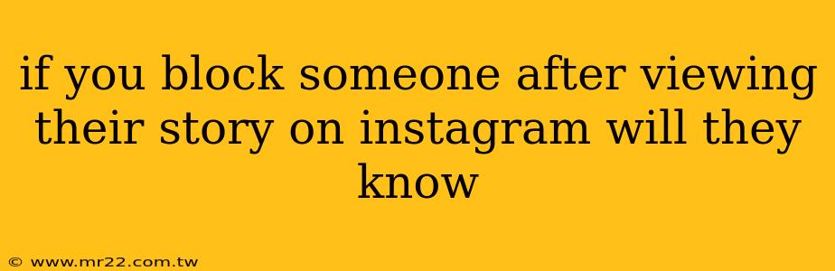 if you block someone after viewing their story on instagram will they know