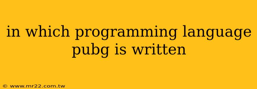 in which programming language pubg is written