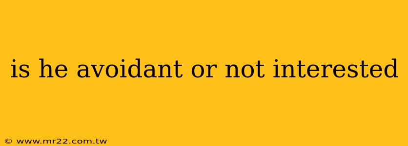 is he avoidant or not interested