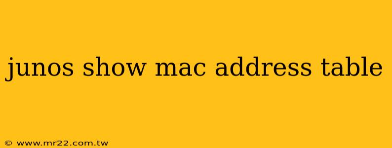 junos show mac address table