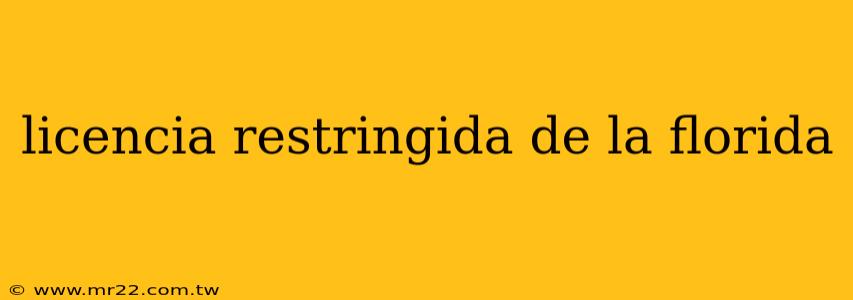 licencia restringida de la florida