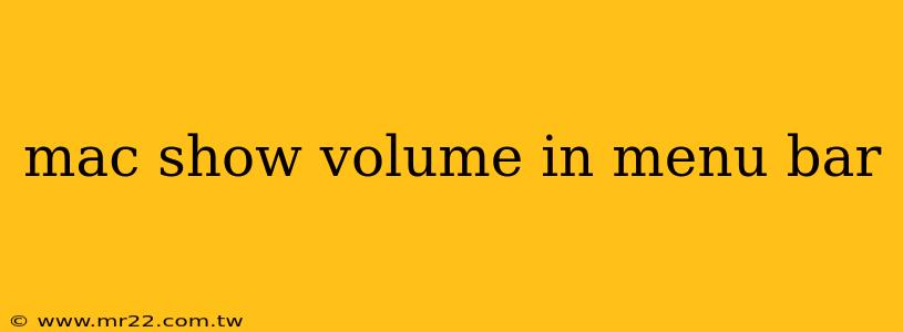 mac show volume in menu bar