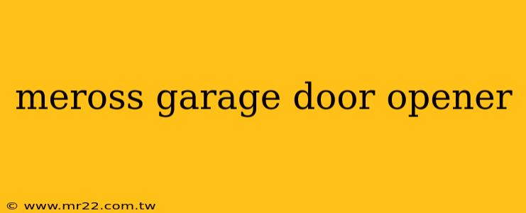 meross garage door opener