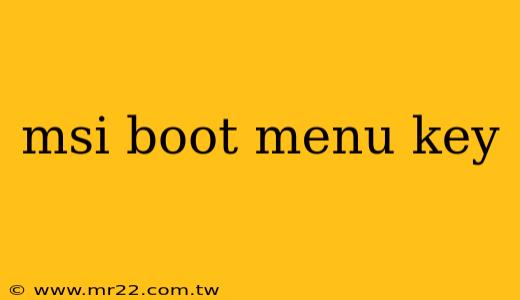 msi boot menu key