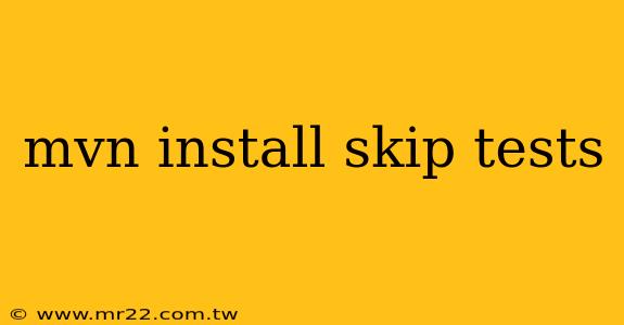 mvn install skip tests