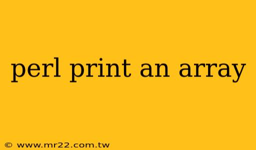 perl print an array