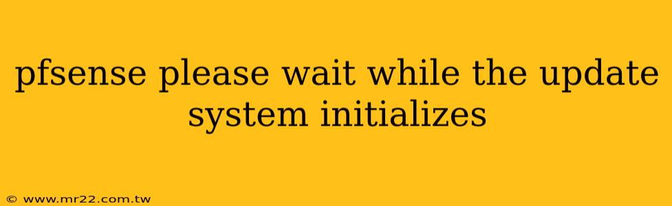 pfsense please wait while the update system initializes