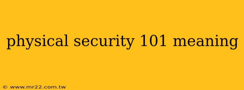 physical security 101 meaning