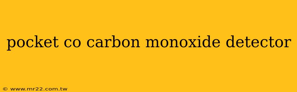 pocket co carbon monoxide detector
