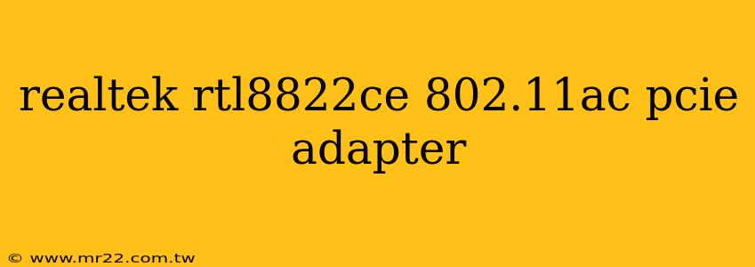 realtek rtl8822ce 802.11ac pcie adapter